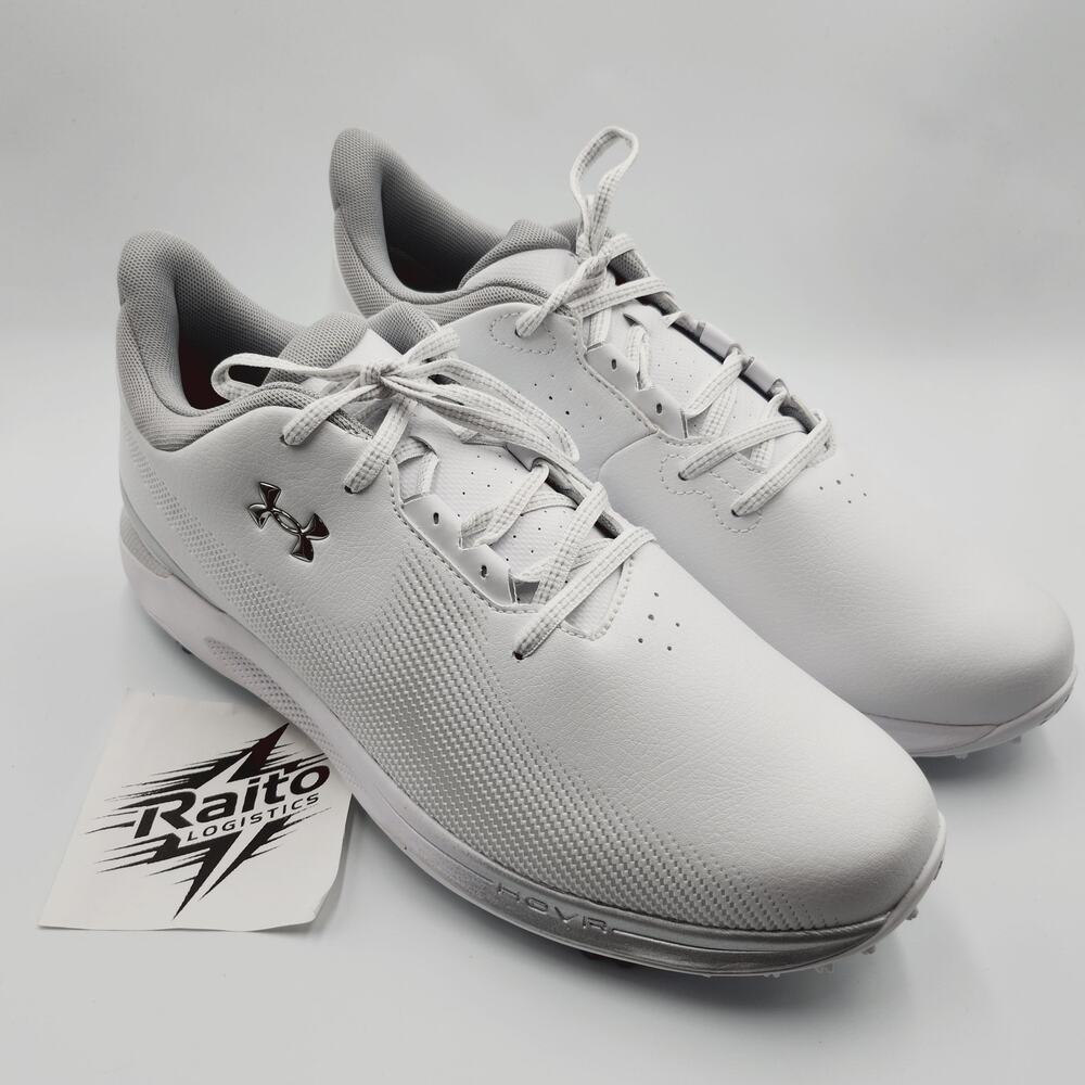 Mens Size 9.5 Under Armour Golf Shoes Drive Fade UA Lace Up White 3027878-101
